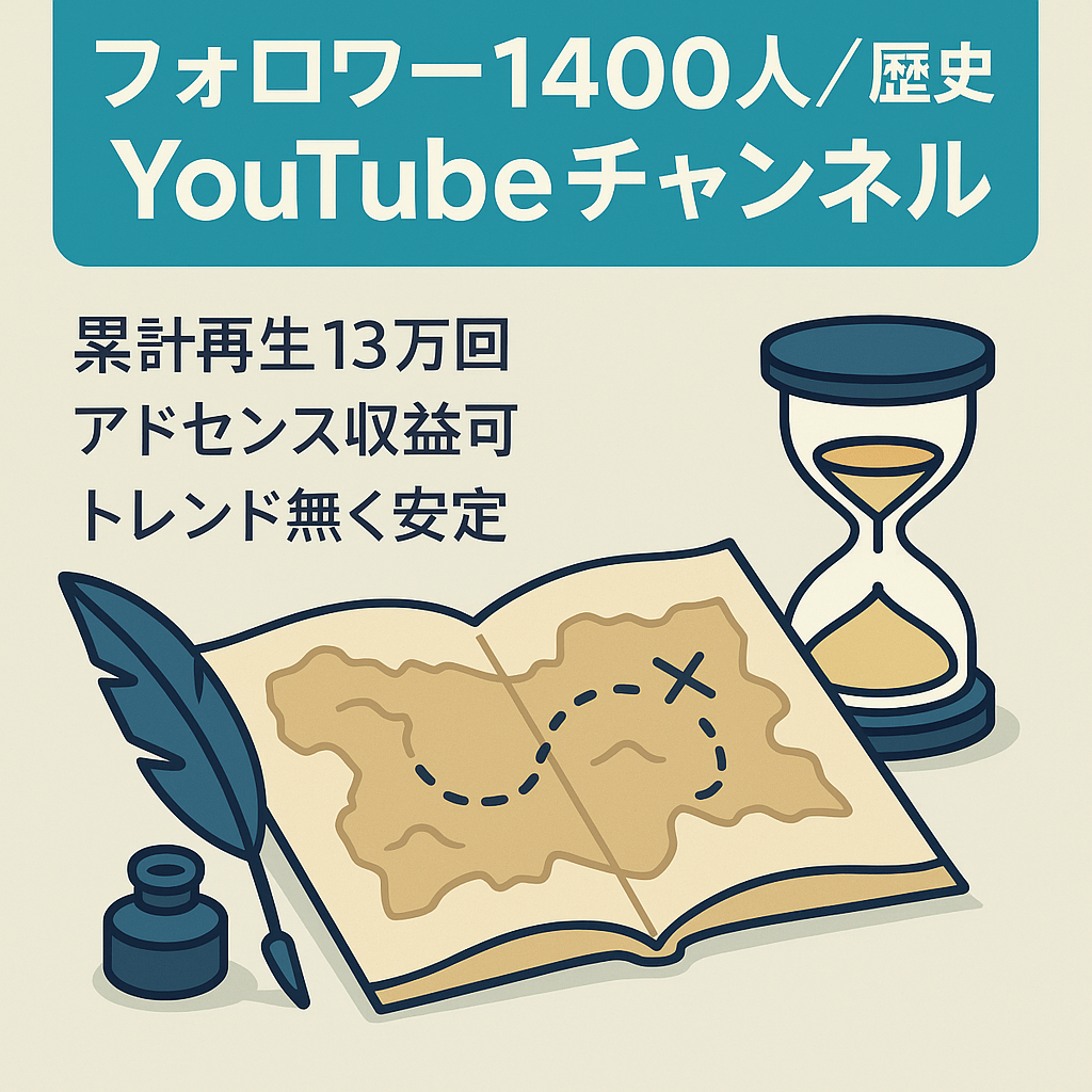 【人気ジャンル】フォロワー1400人以上！13万回再生ありの歴史系のyoutubチャンネルです
