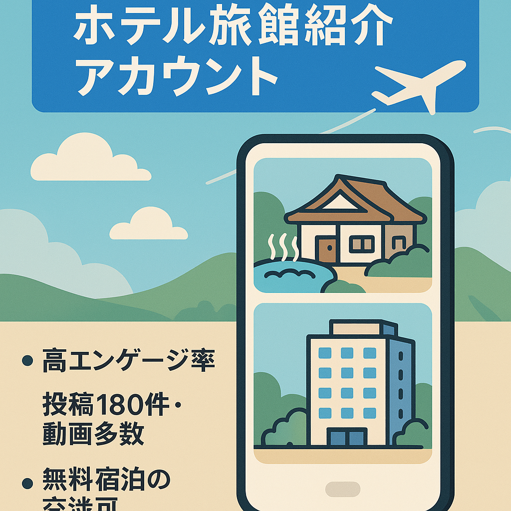 【Instagramフォロワー5500人超】ホテル旅館紹介キュレーションアカウント
