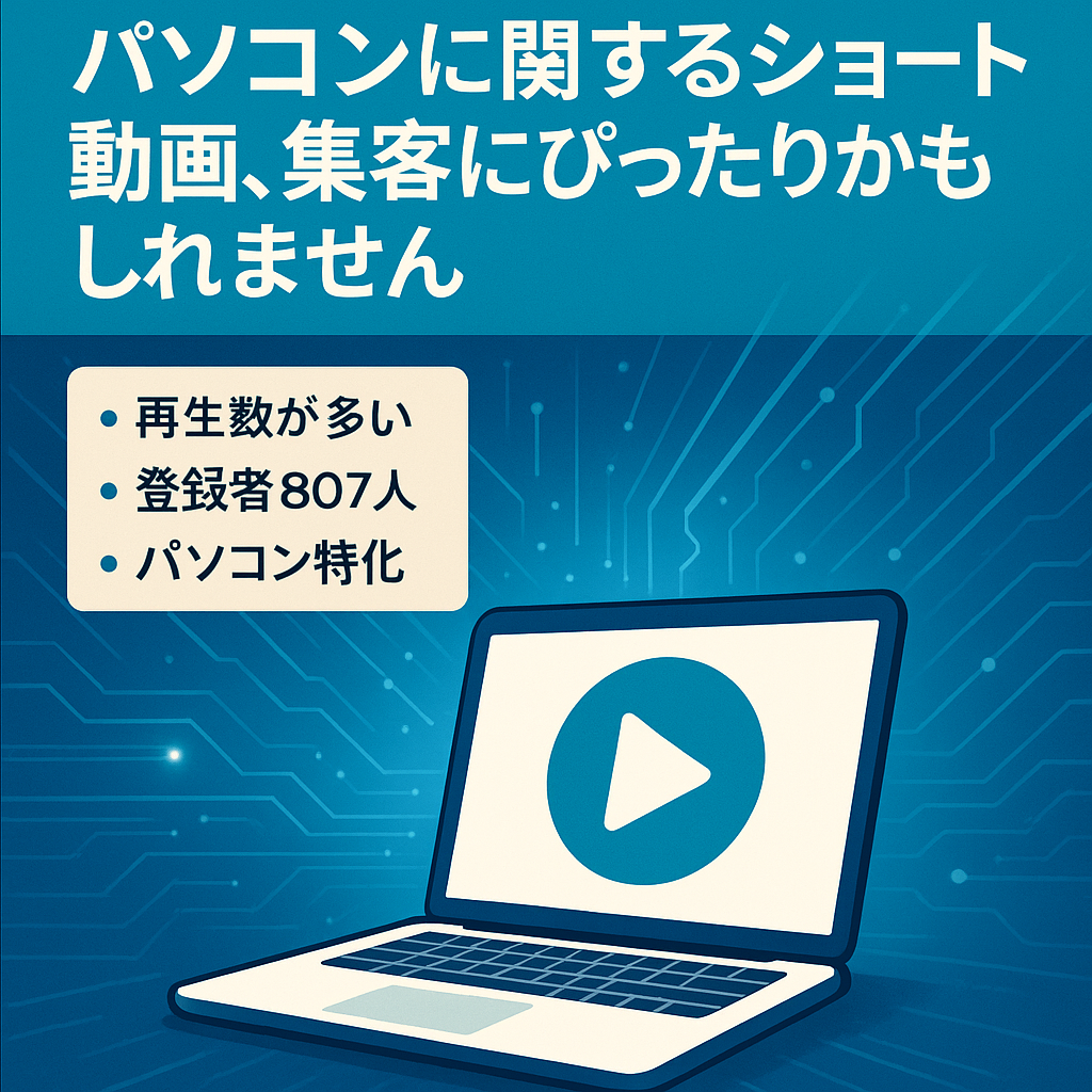 パソコンに関するショート動画、集客にぴったりかもしれません