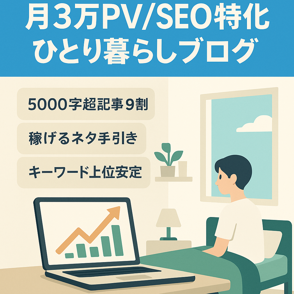 【7月の確定報酬1万円超え】月間3万PV達成｜一人暮らし向けブログ｜72記事、SEO特化サイト