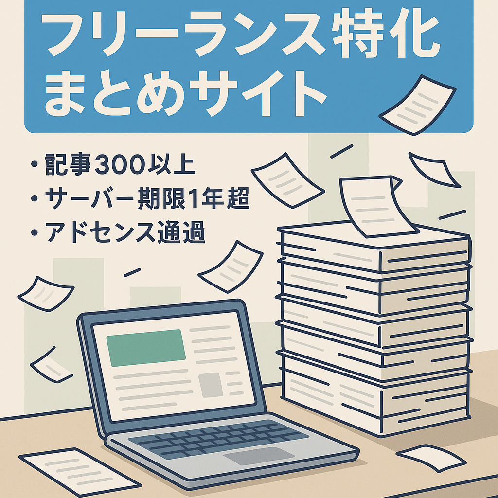 【記事数300以上】フリーランス特化型まとめサイト【GA審査通過済】