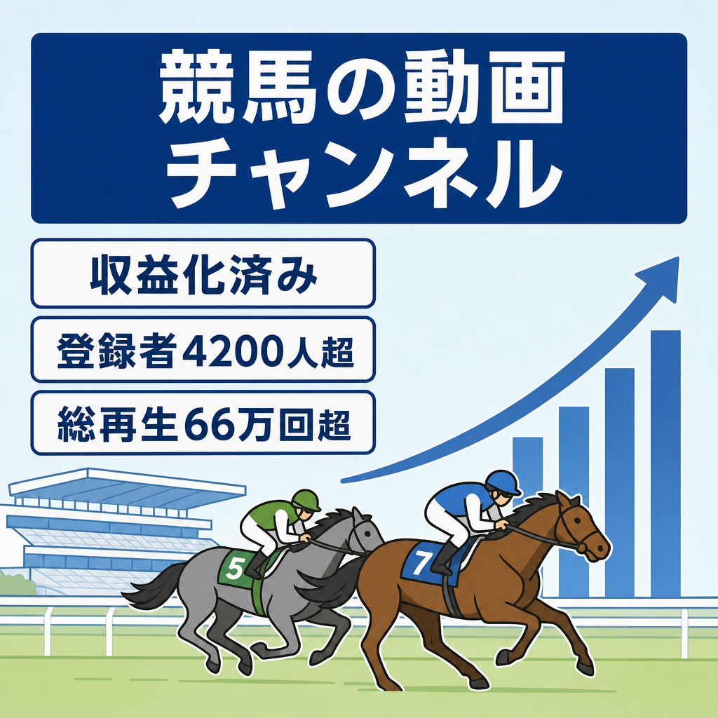 【競馬】登録者4,200人超・総再生66万回超の収益化チャンネル