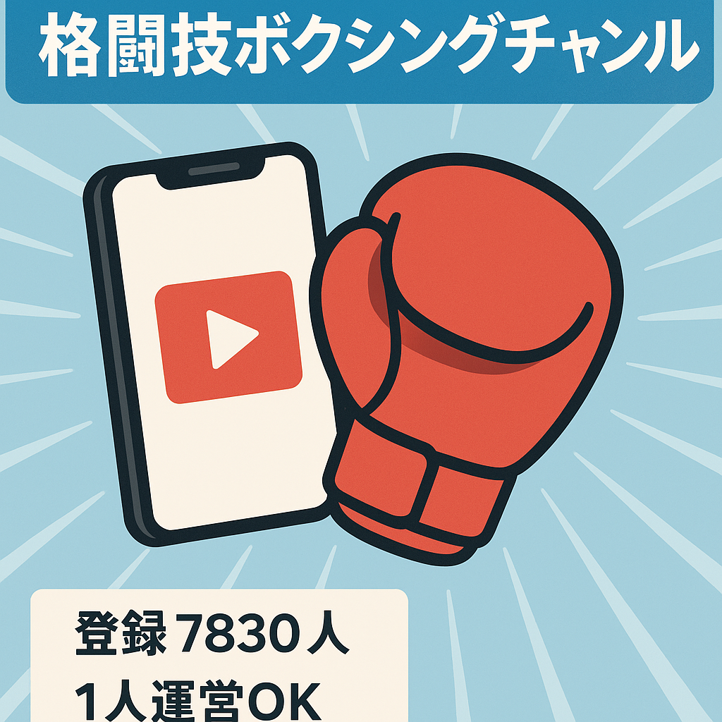 【1人でも運営可能・ショート動画メイン】格闘技(ボクシング)系チャンネル・総再生回数1,210万回以上！【登録者数7,830人】