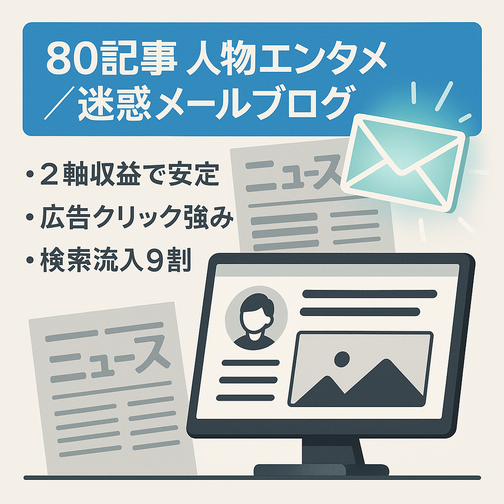 【80記事以上】人物エンタメ記事と迷惑メールのハイブリッド型ブログ！