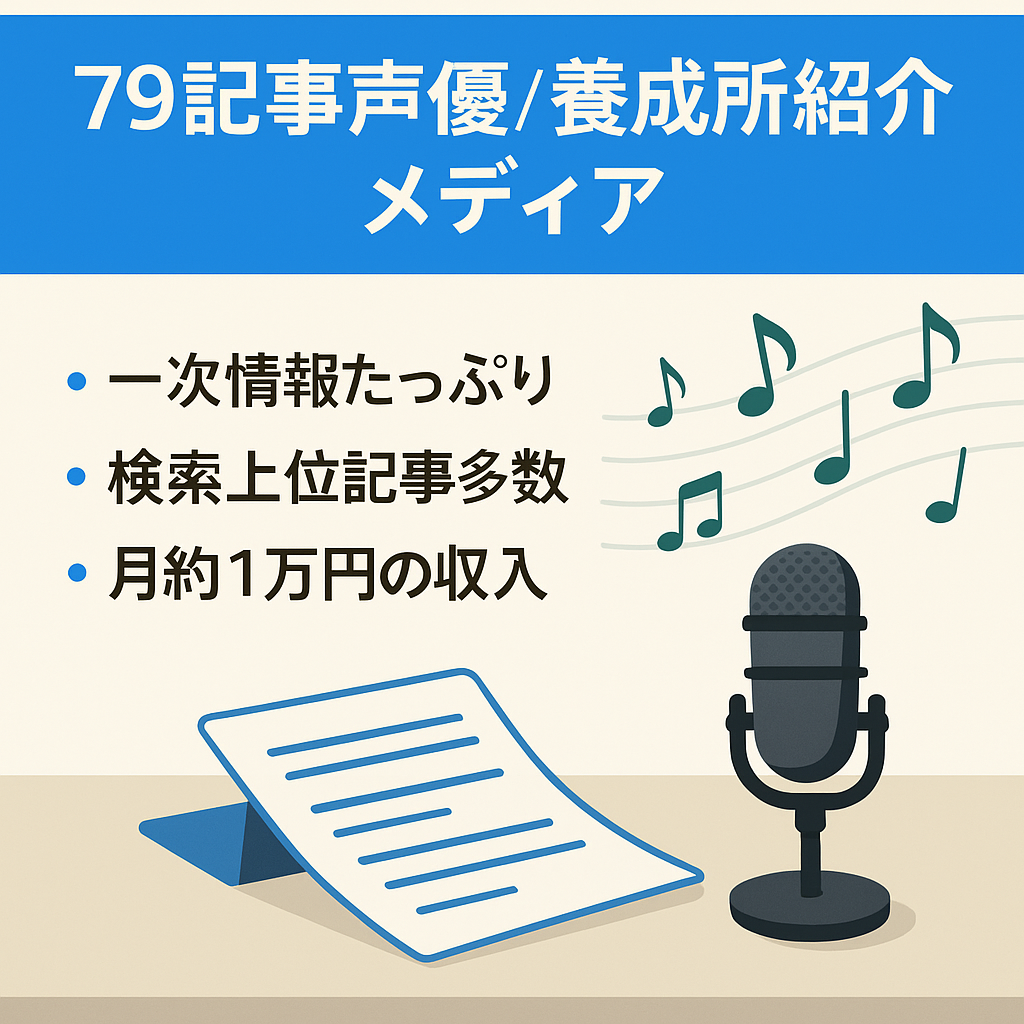 【79記事】一次情報複数・SEO集客・声優＆声優養成所紹介系メディア