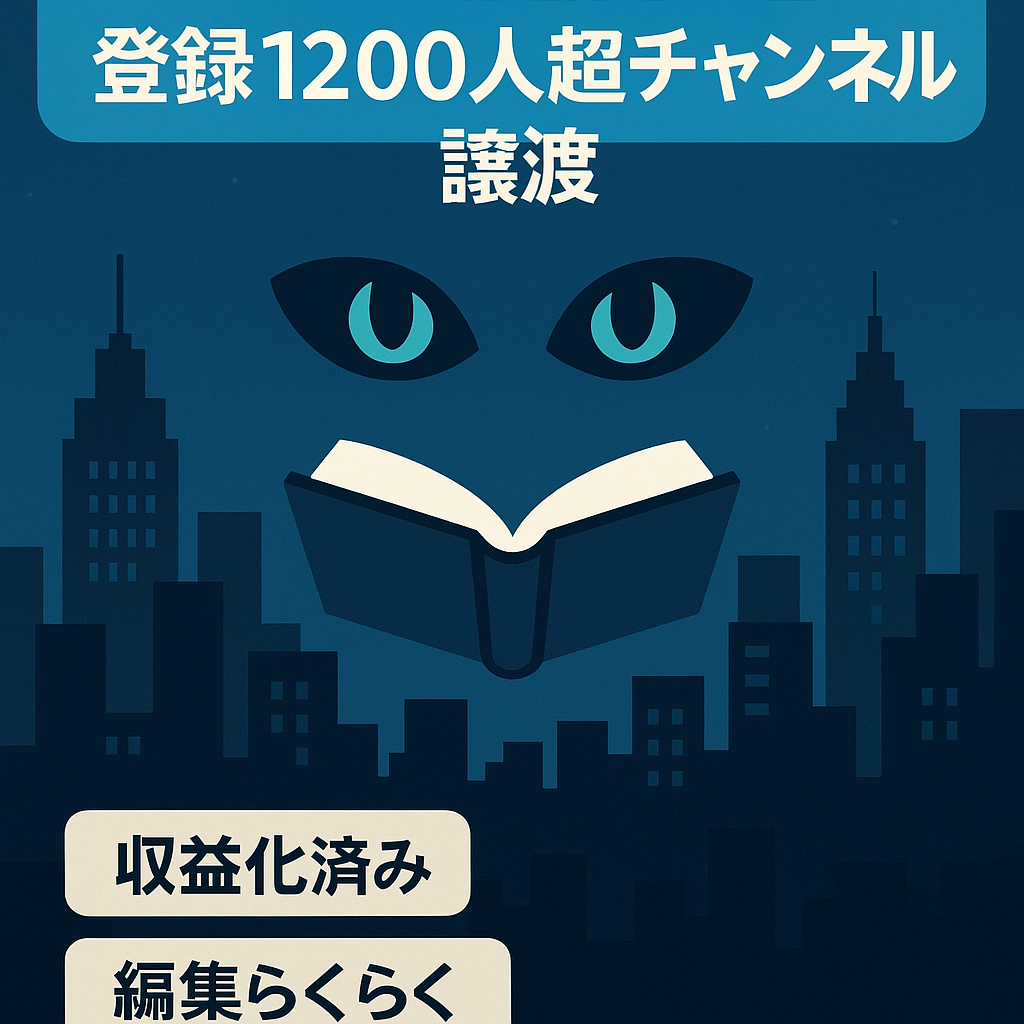 【登録者1200人越え】都市伝説系ゆっくり解説チャンネル譲渡！【収益化済み】