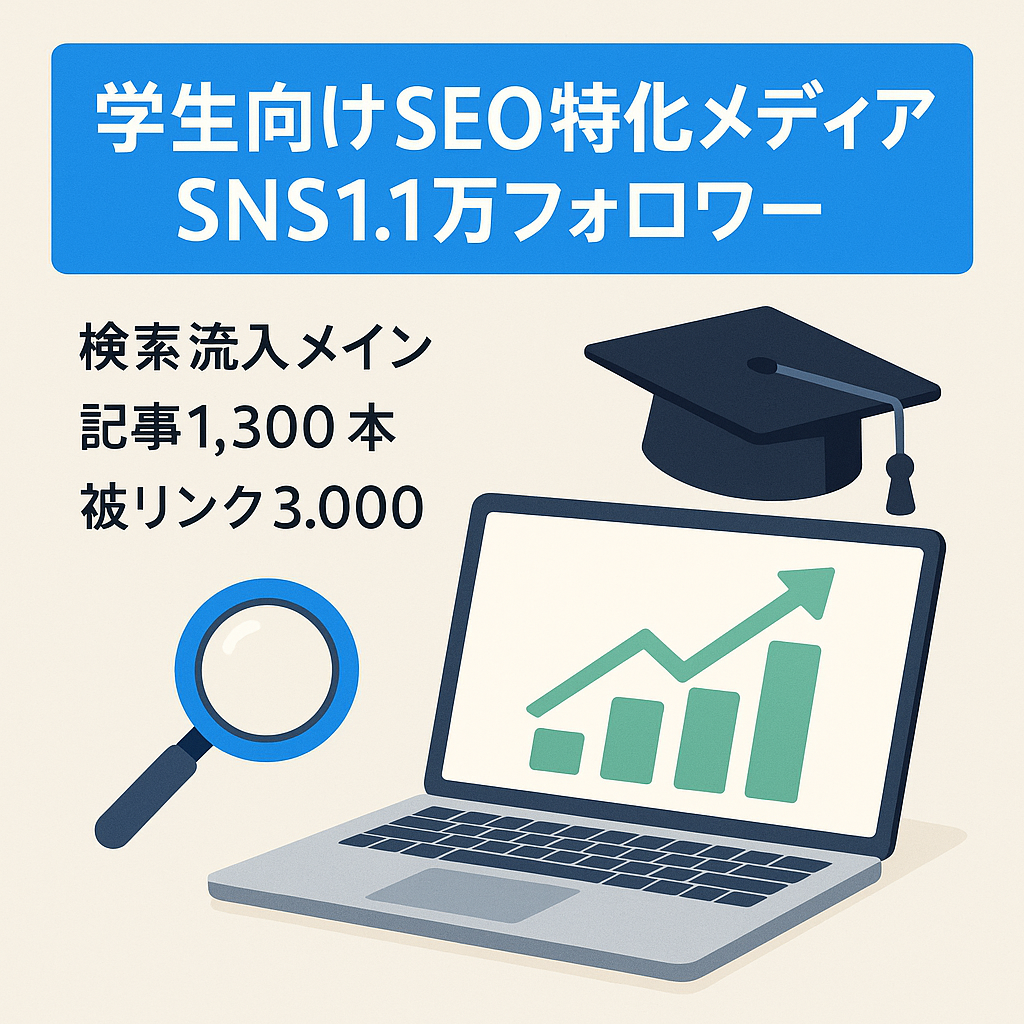 【記事数1,300・SNSフォロワー1.1万】SEOに強い学生向けメディア