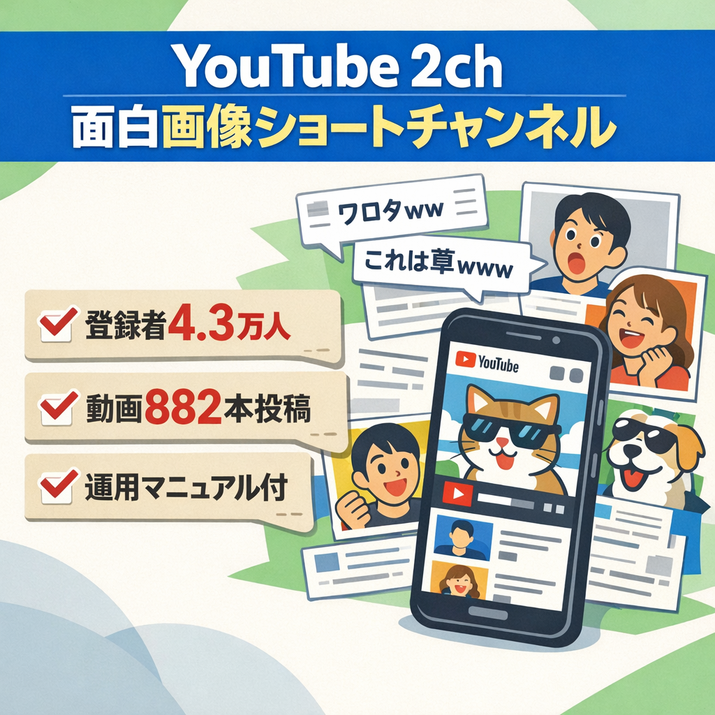 【1年以上運営！】YouTube 2ch面白画像ショート！【登録者43,000人、動画882本投稿！】