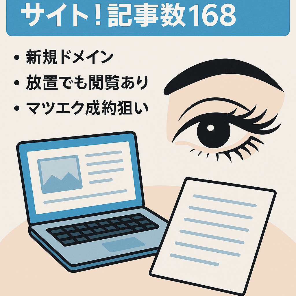 早い者勝ち※マツエク特化サイト！記事数168