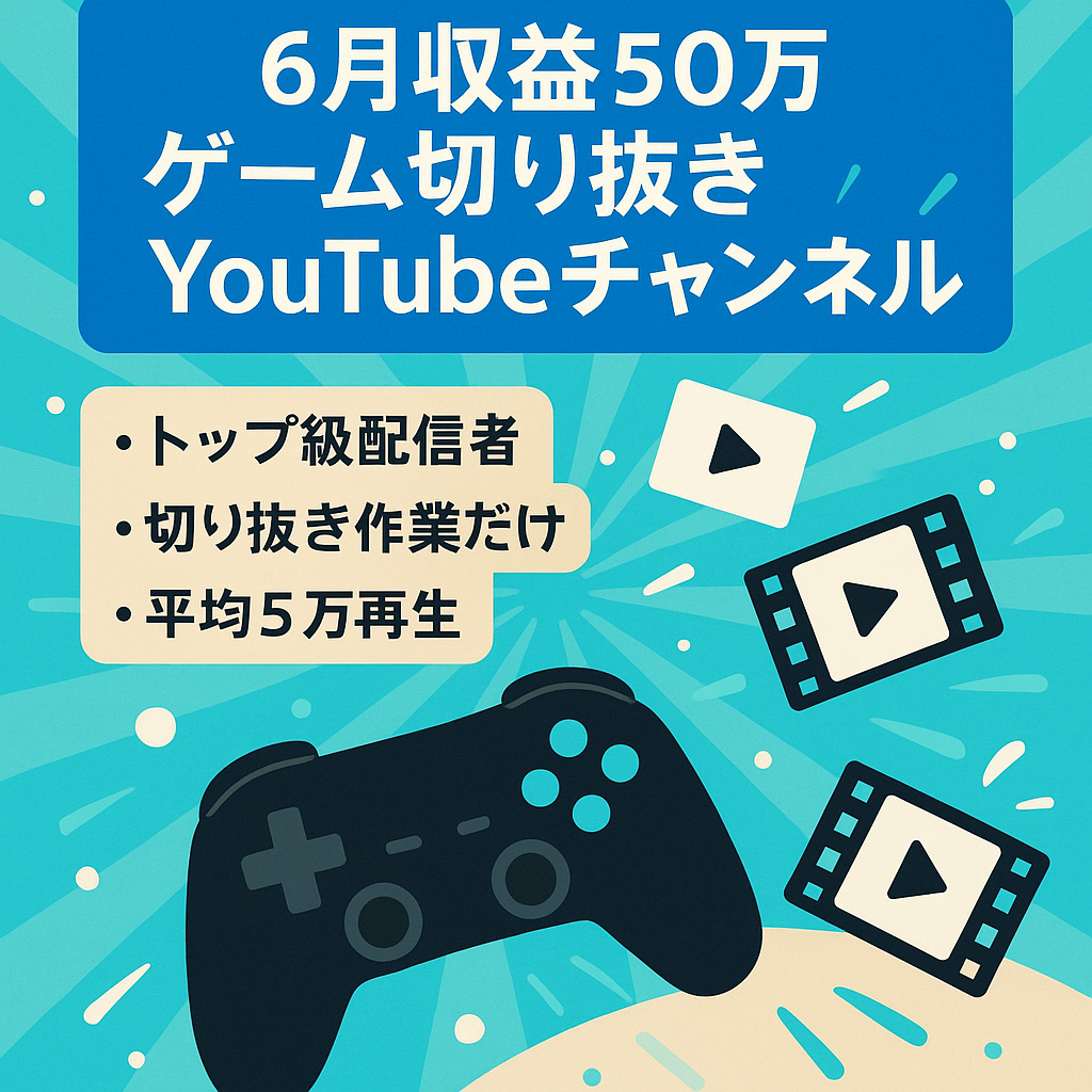 【6月収益50万円越え】超大物ゲーム配信者の公認切り抜きチャンネル【YouTube】
