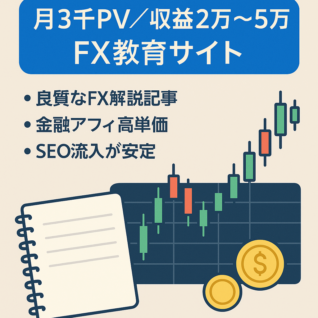月3000PVで収益2万~5万円の上質なFXトレード教育サイト