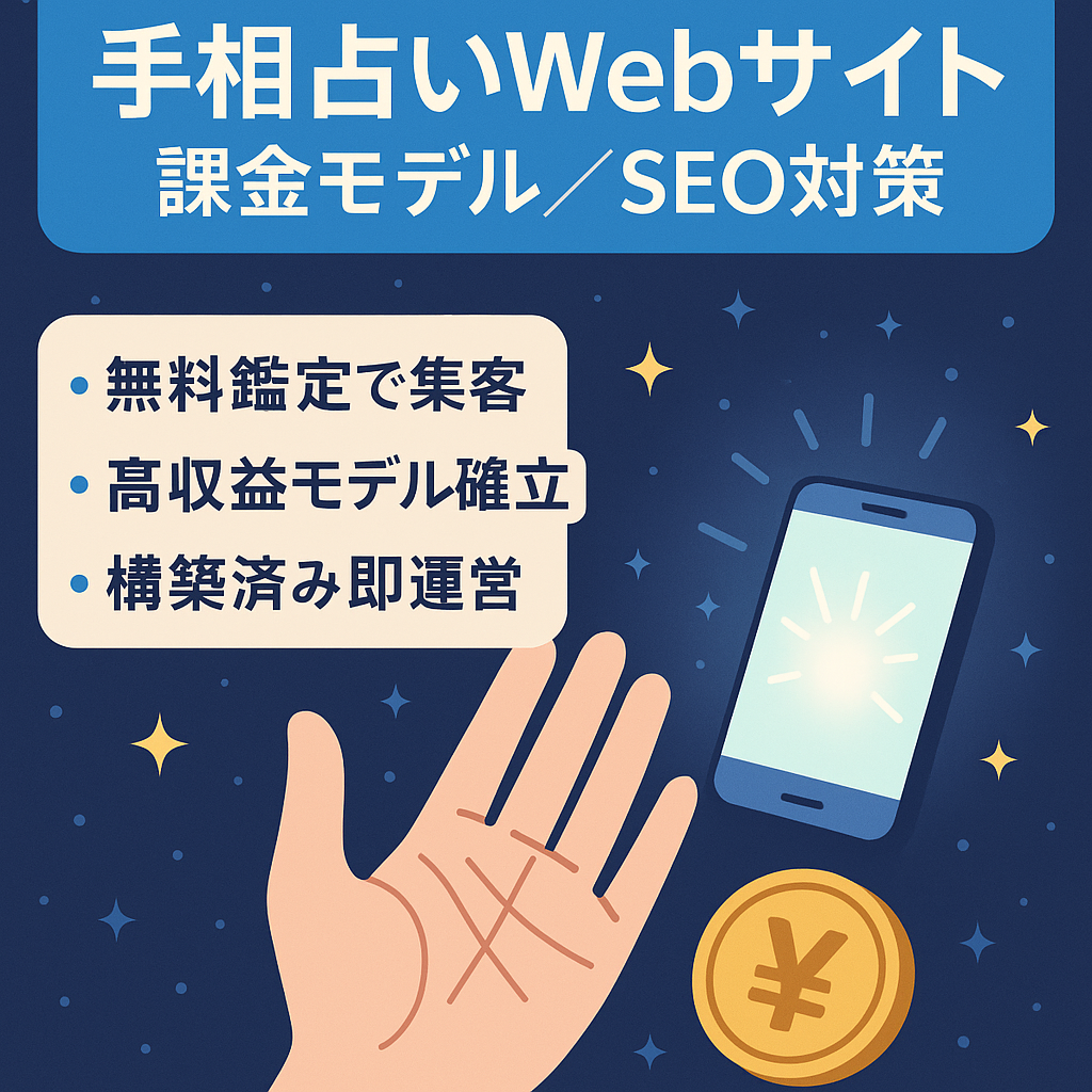 【SEO/収益モデル確立】無料手相占い × 課金誘導型Webサイト