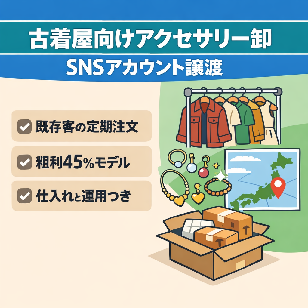 『古着屋向けアクセサリー卸』インスタグラムアカウントの譲渡