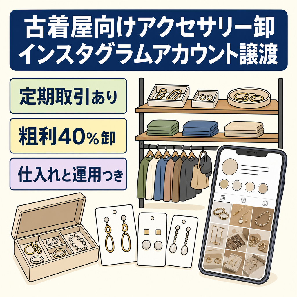 『古着屋向けアクセサリー卸』インスタグラムアカウントの譲渡