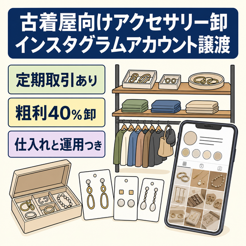 『古着屋向けアクセサリー卸』インスタグラムアカウントの譲渡