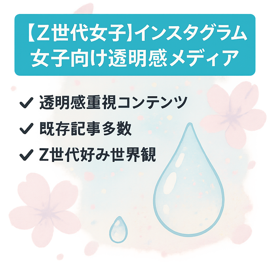 【Z世代女子】インスタグラム　女子向け透明感メディア
