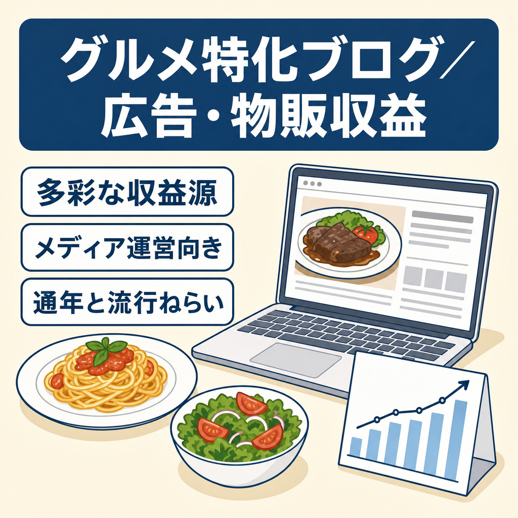 グルメジャンル特化ブログ｜アドセンス＆物販アフィリエイトによる収益見込み