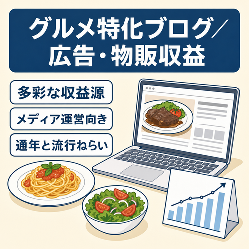 グルメジャンル特化ブログ｜アドセンス＆物販アフィリエイトによる収益見込み
