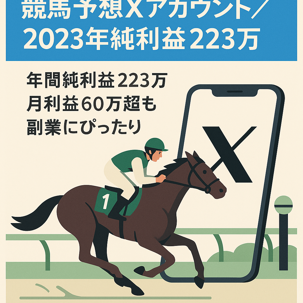 【2023年 純利益223万円】『競馬予想』Xアカウント【競馬予想で副業】最高で月60万超え