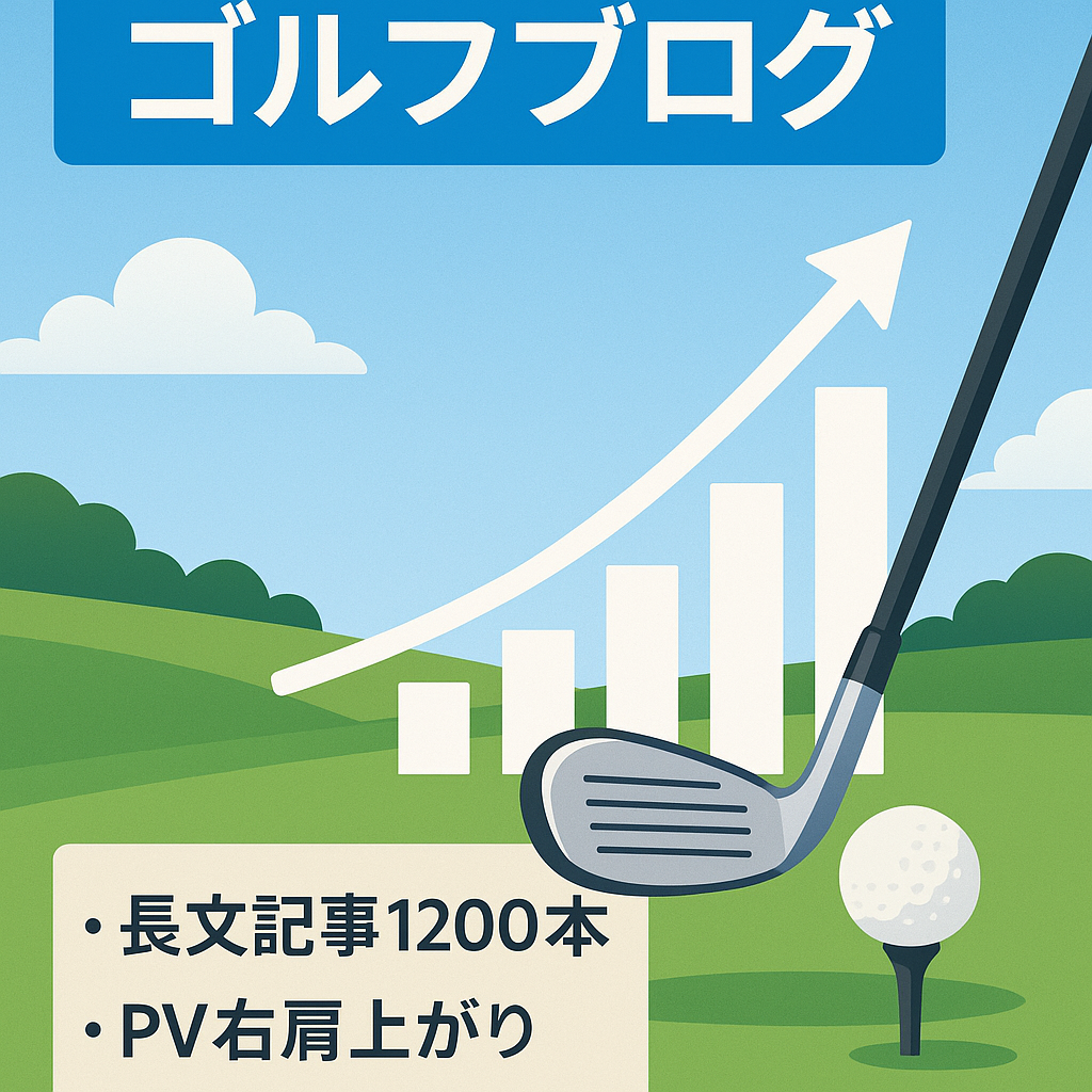 【月間PV平均23,000pv、月間平均売上21,000円、投稿数1200記事以上】ゴルフブログ