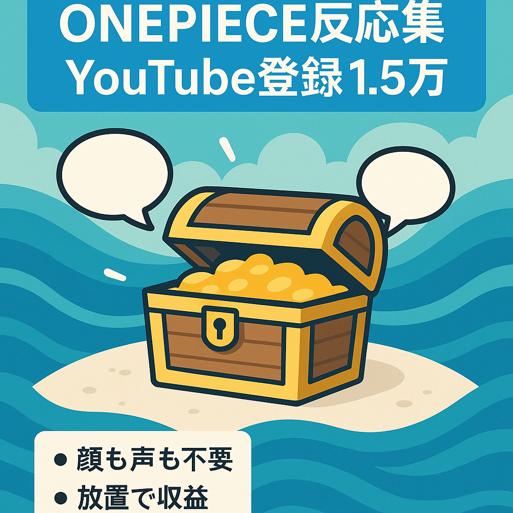 【登録者1.5万人越え＆簡単編集で収益GET!!】ONEPIECEの反応集チャンネル【顔出し、声出しなしの簡単編集】