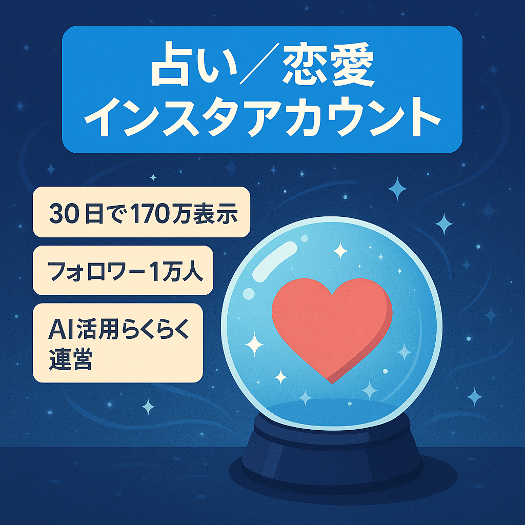 【直近30日インプ170万超、フォロワー1万人超】占い×恋愛Instagramアカウント