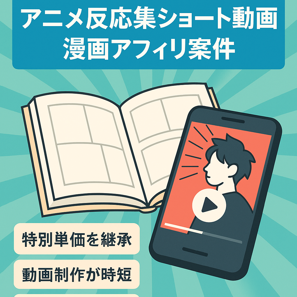 【ショート×漫画アフィリエイト】アニメの反応集(ショート動画)【最終値下げ、早い者勝ち】