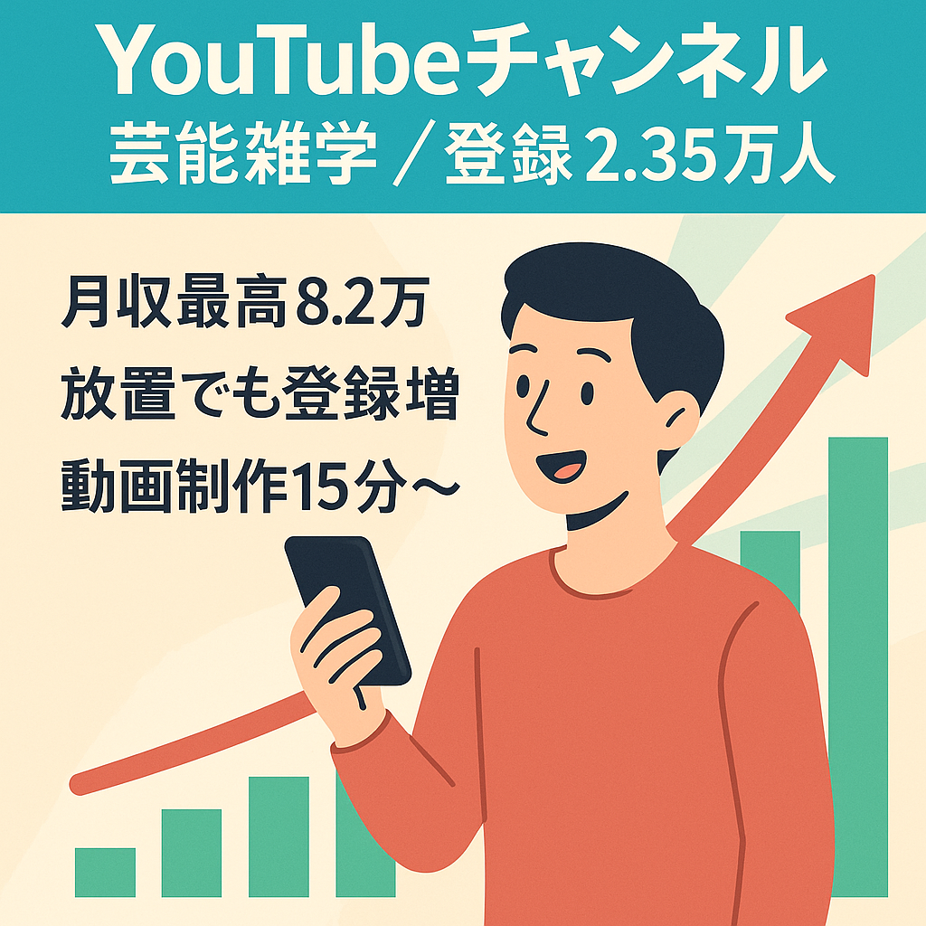 更新なしでも伸び続ける！芸能雑学ch｜登録2.35万人・月収8.2万円【収益化済】