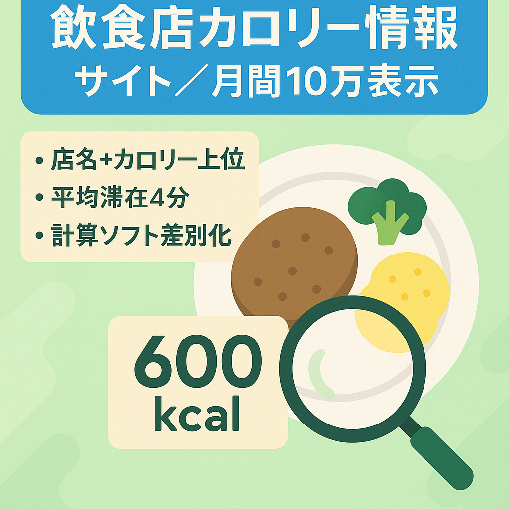 【運営歴約4年・月間10万PV超】飲食店のカロリー情報紹介サイト