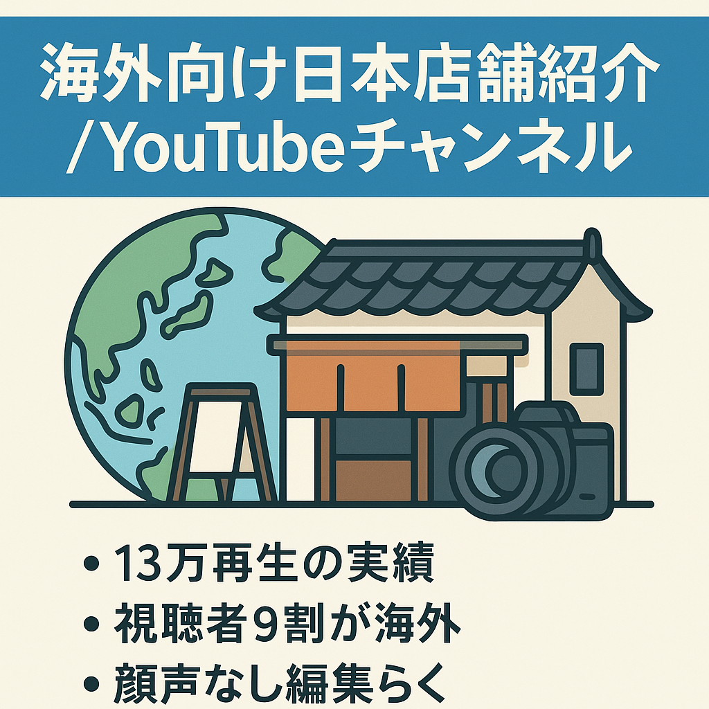【収益化前】13万再生動画あり!海外ユーザー向け・日本店舗紹介チャンネル