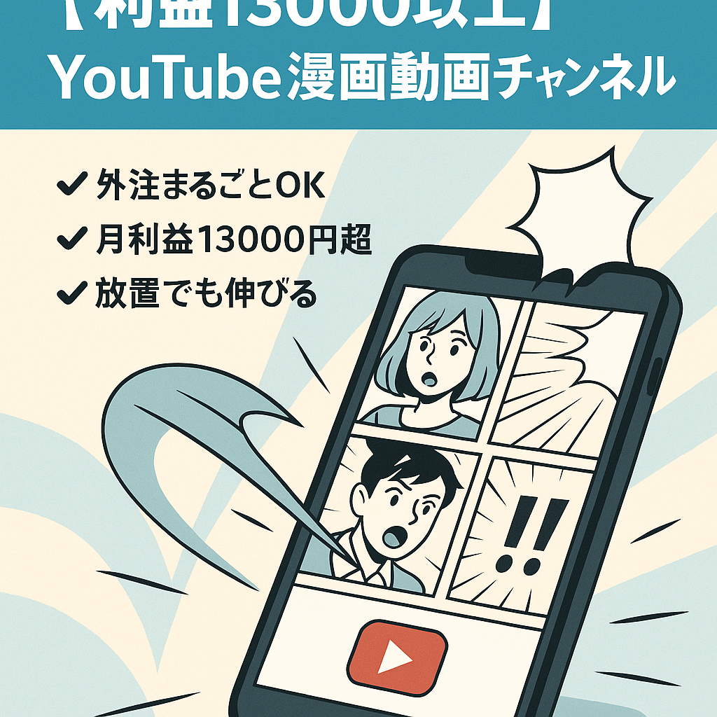 【利益13000以上】YouTube漫画動画チャンネル