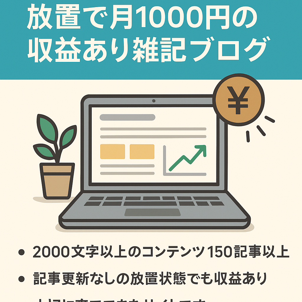 【記事更新なし】放置で月1000円の収益あり雑記ブログ