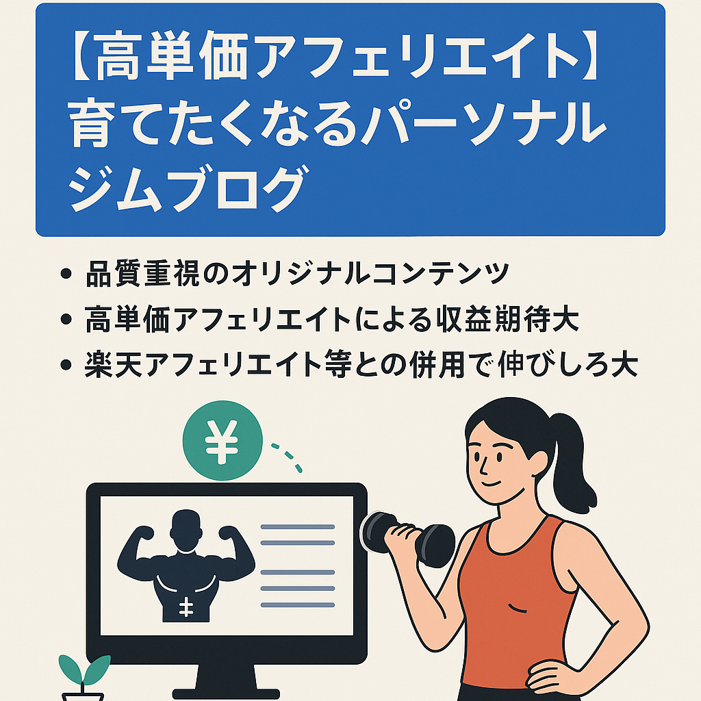 【高単価アフェリエイト】育てたくなるサイト！パーソナルジムのプチ特化ブログ