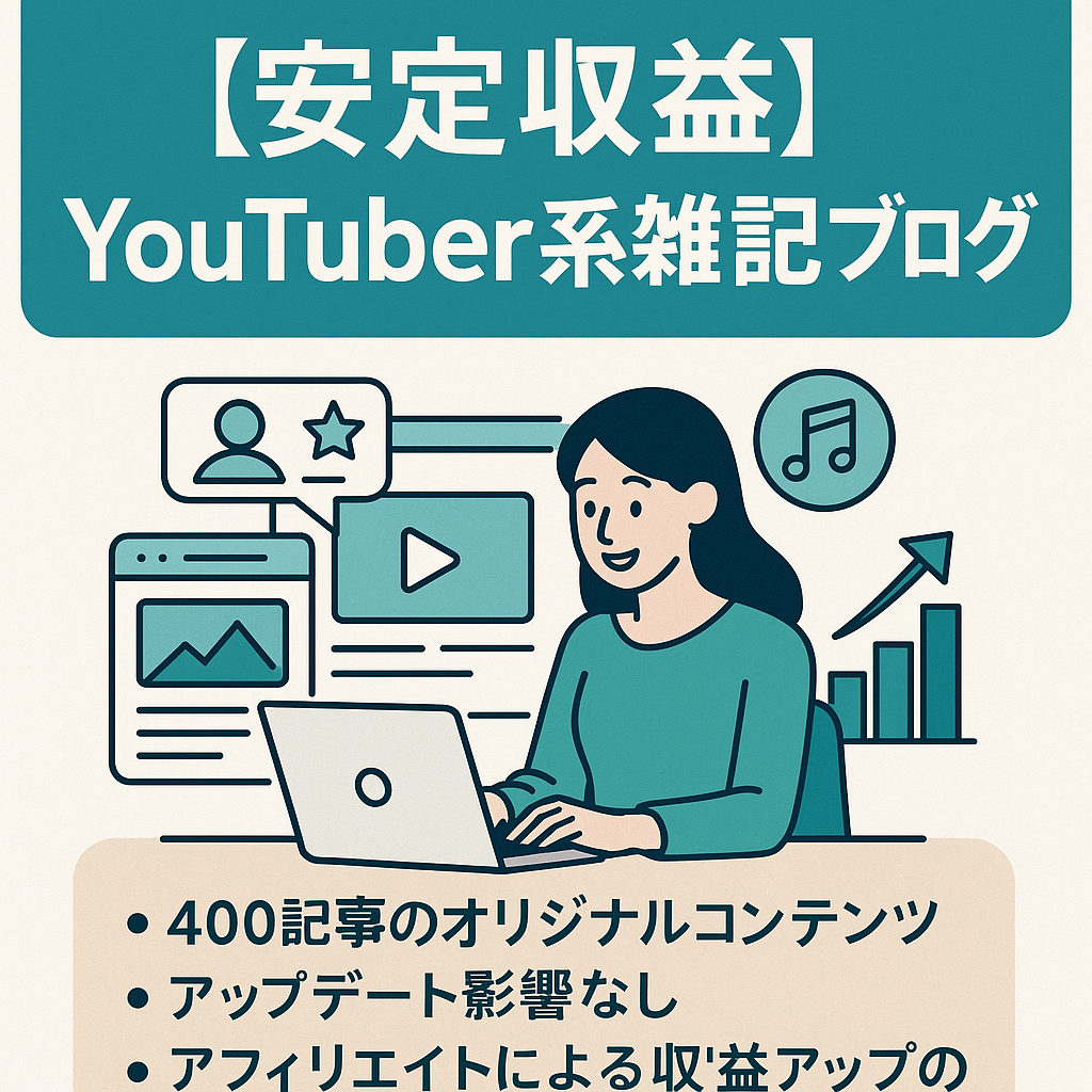 【安定収益】YouTuber・芸能系など上位表示記事あり雑記ブログ