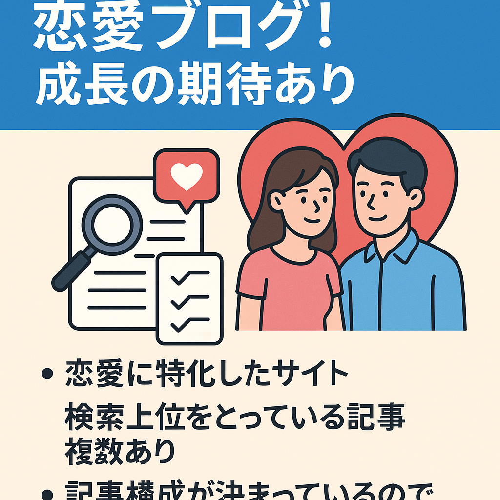 結婚相談所やマッチングアプリに特化した恋愛ブログ！15記事でこれからの成長の期待あり！