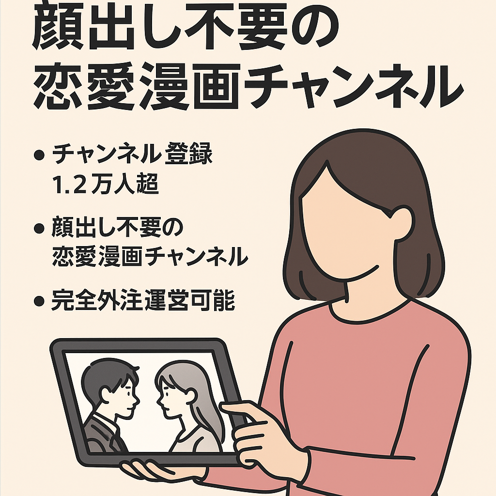 【収益化済み＆チャンネル登録1.2万人超】顔出し不要の恋愛漫画チャンネル！
