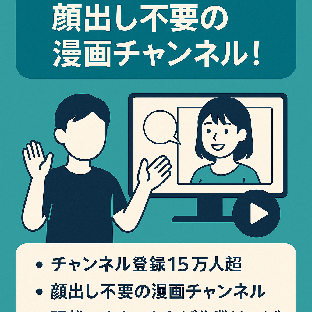 【収益化済み＆チャンネル登録15万人超】顔出し不要の漫画チャンネル！