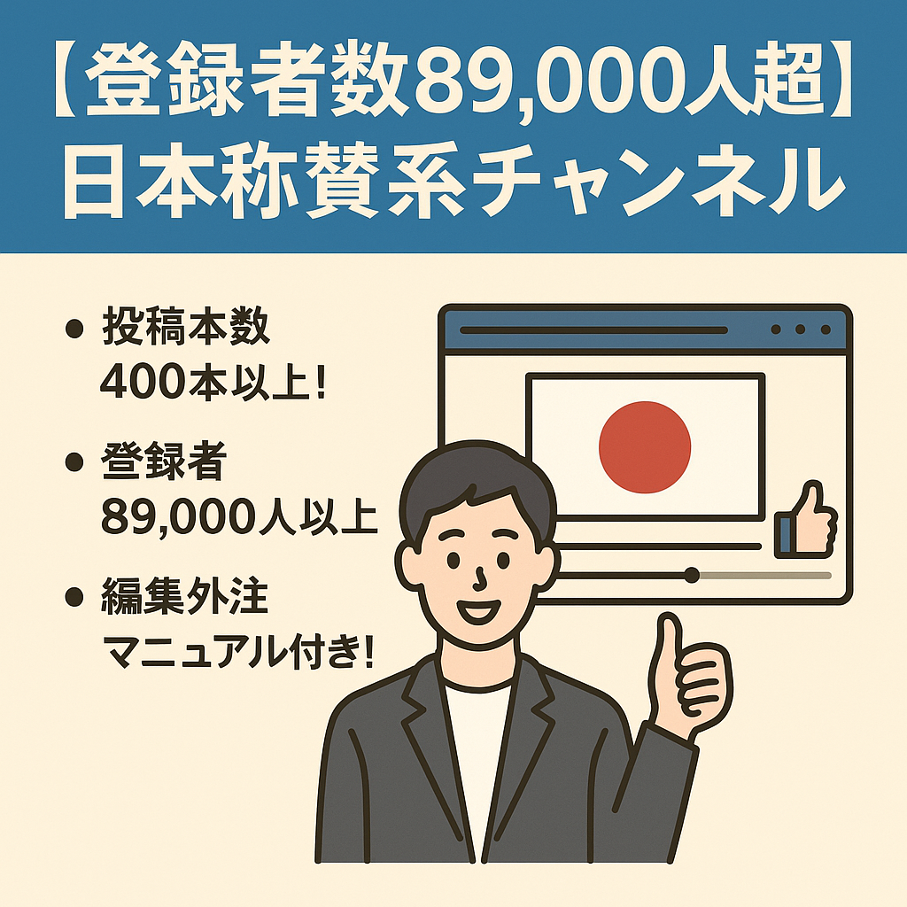 【登録者数89,000人超】非属人の日本称賛系チャンネル