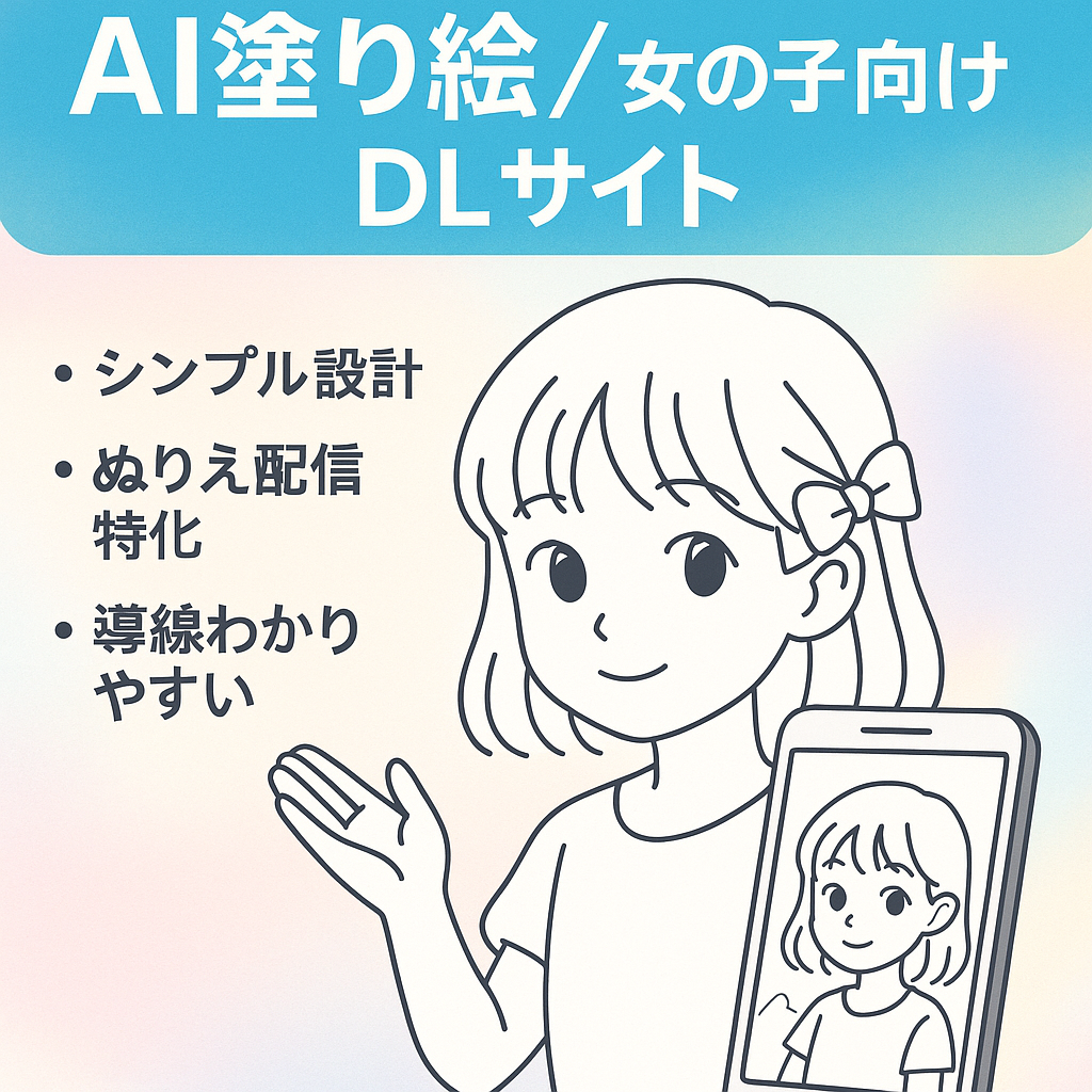 【トレンド！AI塗り絵】女の子用ぬりえダウンロードサイトの初期設定済みでおすすめです。