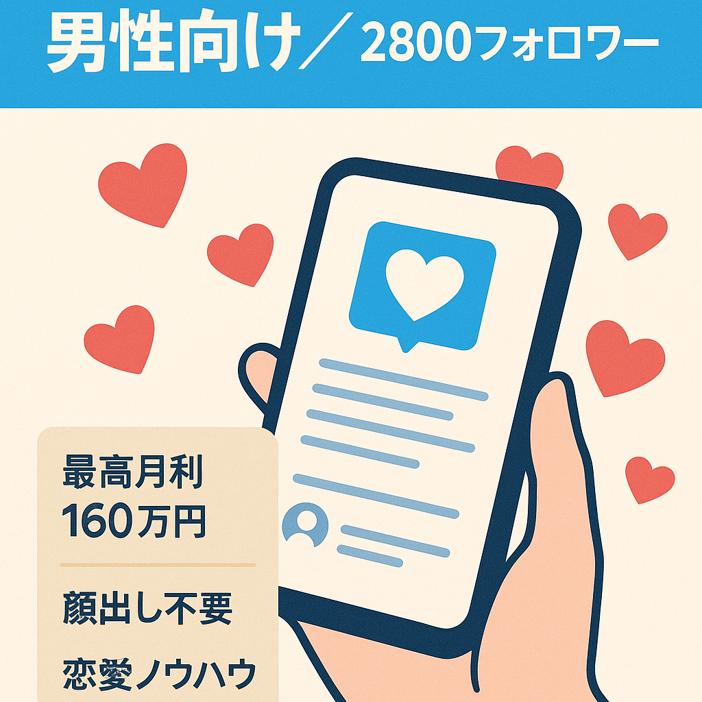 【Twitterフォロワー2800人以上】男性向け恋愛発信アカウント