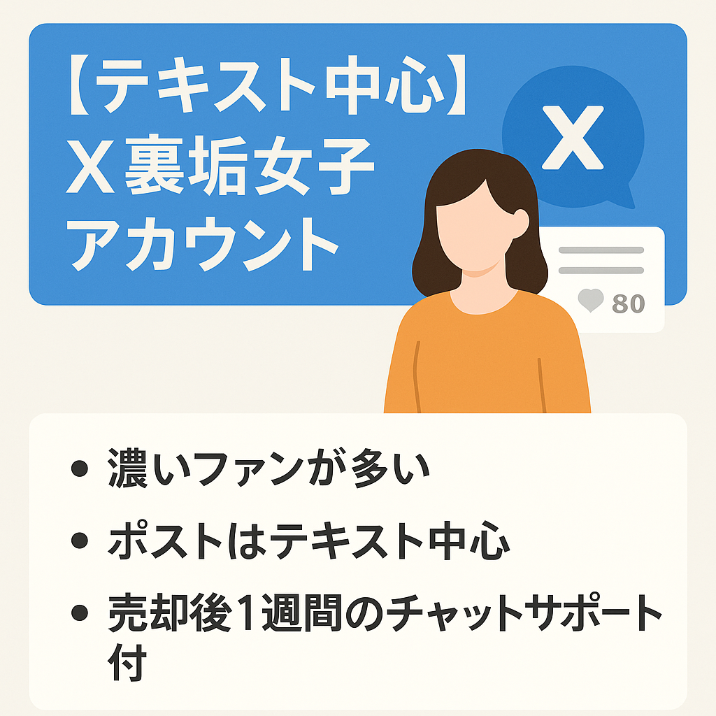 【テキスト中心｜運営中はリプ80件前後】X（Twitter）裏垢女子アカウント / noteアカウント+8割完成済みの執筆途中の記事も譲渡【ファン化済｜属人性低｜1週間サポ有✨】