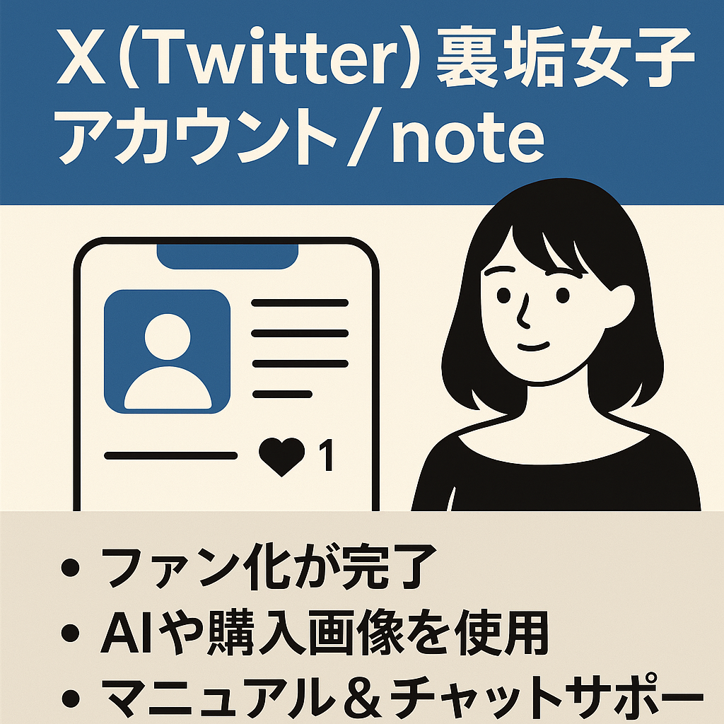 【最終価格｜有料note1記事で16万円超】X（Twitter）裏垢女子アカウント / noteアカウント+記事も譲渡【引き継ぎマニュアル有｜ファン化済｜属人性低✨】