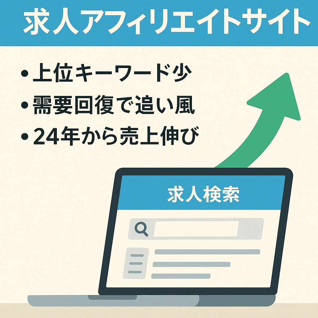 【月間利益6.8万円／売上増加中】アルバイト・求人関連のアフィリエイトサイト