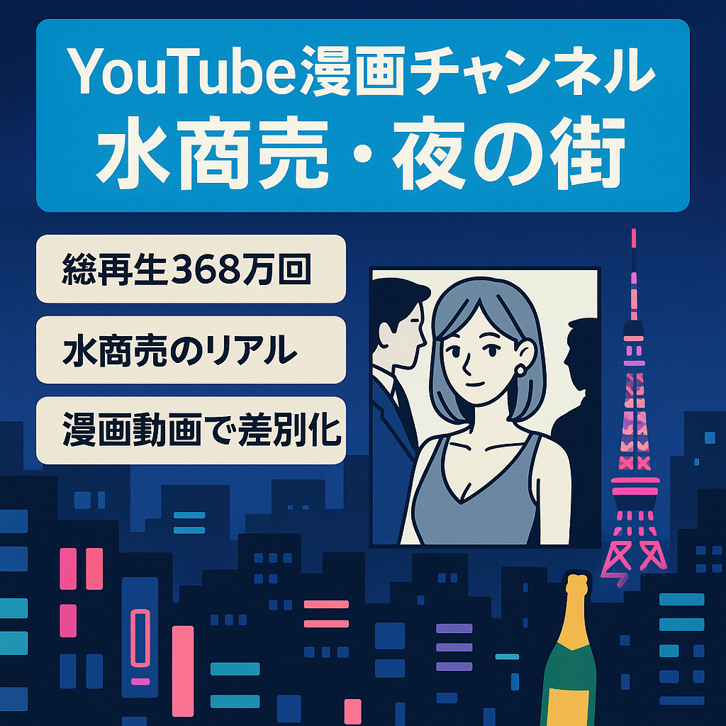 【総再生368万回】YouTube漫画チャンネル【水商売や東京の夜の街に関する漫画】