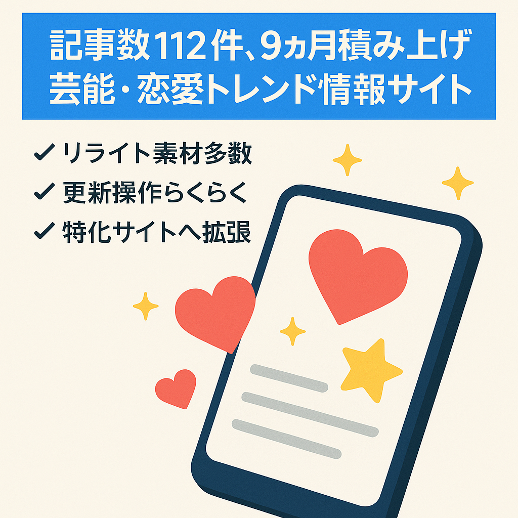 記事数１１２件、9ヵ月積み上げ│芸能・恋愛トレンド情報サイト