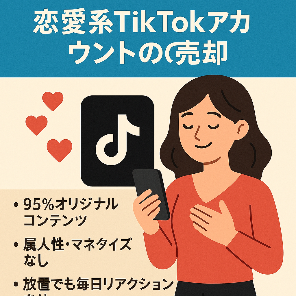 切り抜き：【フォロワー300弱】恋愛系TikTokアカウントの売却【ほぼ放置】