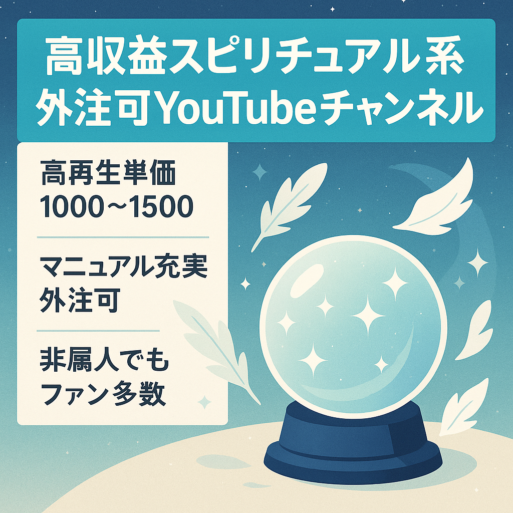 【完全外注可能】高RPM・高収益率のスピリチュアル系YoutubeCH