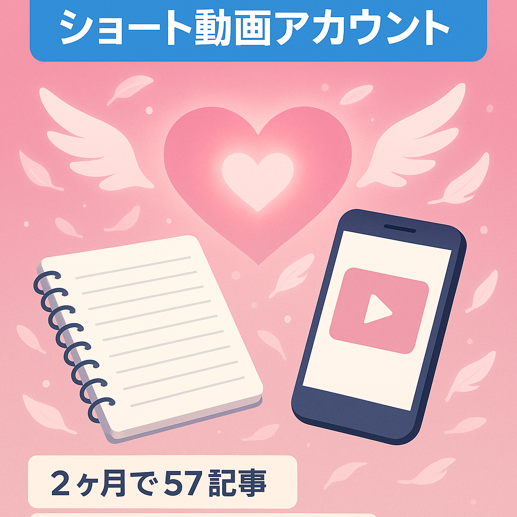 【成長中】恋愛スピリチュアルサイト＆YouTubeショート動画アカウント！2ヶ月で57記事