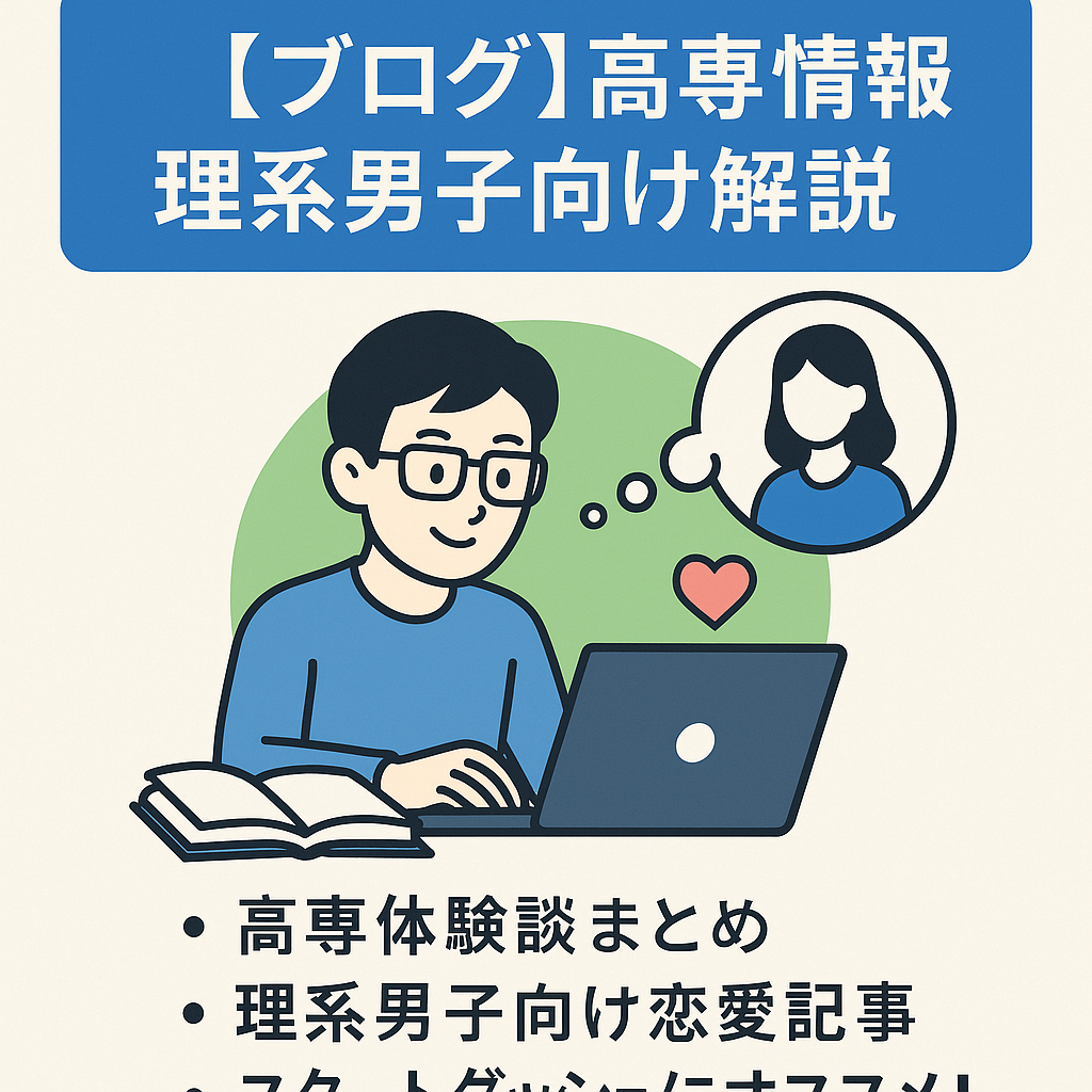 ※5/5まで【ブログ】高専情報・理系男子が求める情報を体験談をベースに解説しているブログです