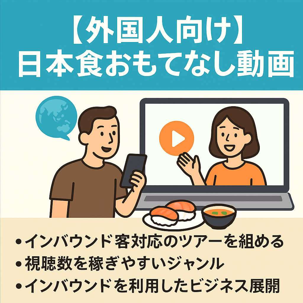 凄く視聴が伸びやすい穴場ジャンル！登録数3万人以上の外国人への日本食おもてなし動画！登録者数より遥かに多い視聴数の動画多数！色んなインバウンドビジネスができる！